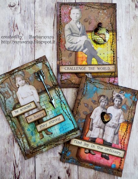 Simon Says: Artist Trading Card (ATC) - Simon Monday Challenge Blog Tim Holtz Paper Dolls, Simon Says..., Trading Card Ideas, Timmy Time, Altered Cards, Altered Playing Cards, Art Trading Cards, Artist Trading Card, Tim Holtz Cards