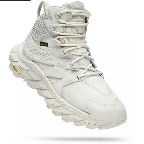 White Hiking Boots, Hoka Anacapa, Gore Tex Hiking Boots, Shoes Hoka, Gore Tex Boots, Pink Running Shoes, Hoka One One, Comfortable Boots, Womens Athletic Shoes