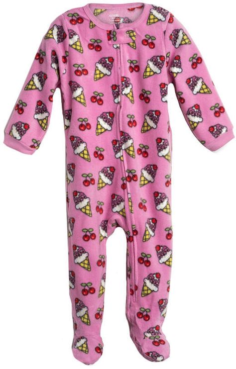 Elowel Pjs Elowel Inc. Footed Fleece Ice Cream Pajamas Cream Pajamas, Sleeper Pajamas, Blanket Sleeper, Girls Nightwear, Garment Care Labels, Fire Safety, Kids Home, Fashion Classy, Top Designers