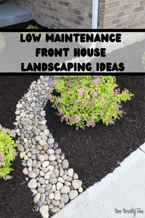 Now that spring is here and people are turning their attention to more projects outdoors, , here are some great low maintenance front house landscaping ideas that add beauty, enjoyment and increase the curb appeal of your home if you’re thinking of selling. #frontyardlandscaping #frontyardlandscapingideas #lowmaintenancelandscaping #outdoors Front Yard Raised Beds Curb Appeal, Simple Low Maintenance Landscaping Ideas, Garden Ideas Side Of House, House Landscaping Ideas, Sloped Front Yard, Low Maintenance Landscaping Front Yard, Landscaping A Slope, Front Yards Curb Appeal, Sloped Yard