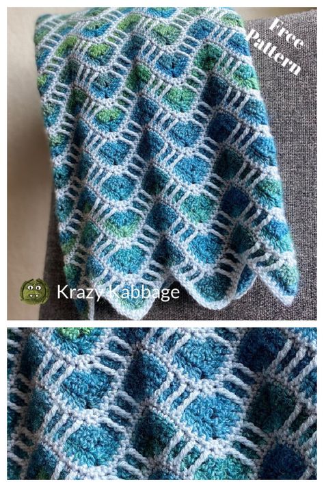 Cascade Blanket Free Crochet Pattern Scrap Yarn Basket, Tunisian Crochet Free, Crochet Ripple Blanket, Ripple Blanket, Octopus Crochet Pattern, Crochet Throw Pattern, Yarn Basket, Crochet Afghan Patterns Free, Crochet Bedspread Pattern