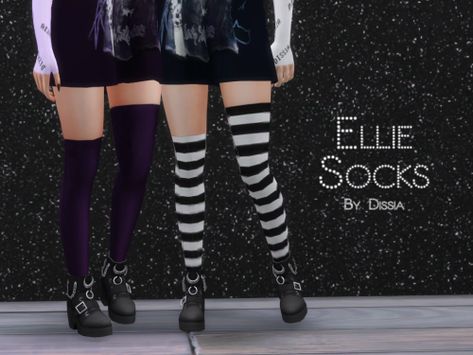 Dissia | Ellie Socks 15 swatches Teen-Adult-Elder Base... Goth Kids Clothes, Alpha Sims, Ts4 Accessories, Sims 4 Cc Goth, Goth Fits, Cc Folder, Sims 4 Cc Kids Clothing, Cc Clothes, Alt Clothes