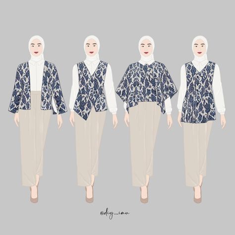 Model Outer Hijab, Model Outer Batik, Ootd Vest, Batik Outer, Model Outer, Outer Batik, Jazz Outfits, Model Batik, Batik Dress Modern