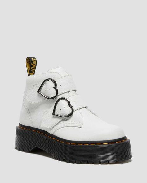 The Dr Martens Black Friday sale has started!! 30% off!!! - Fashion For Lunch. Heart Platforms, Leather Platform Boots, Yellow Heels, Steampunk Wedding, Dr Martens Black, Dr Martens Boots, Boots Uk, Black And Yellow, Goodyear Welt