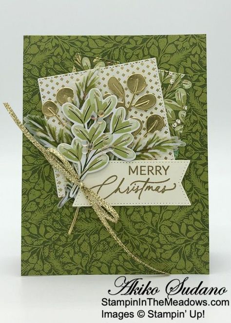 Stampin’ Up! Golden Greenery for the Happy Inkin’ Thursday Blog Hop Stamped Christmas Cards, Santa Crafts, Holiday Greenery, Christmas Sentiments, Masculine Birthday Cards, Beautiful Christmas Cards, Christmas Blessings, Stampin Up Christmas, Christmas Cards To Make