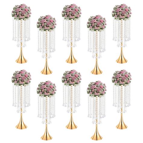 Flowers Stand, Dreamy Atmosphere, Event Centerpiece, Diamond Pendants, Flower Centerpieces Wedding, Strung Beads, Flower Ball, Party Table Decorations, Tall Vases