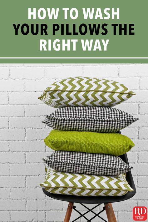 How To Wash Throw Pillows, Coach Pillows, Summer Living Room, How To Clean Pillows, Dry Cleaning Services, Flat Shapes, Laundry Hacks, Drying Towels, Dust Mites