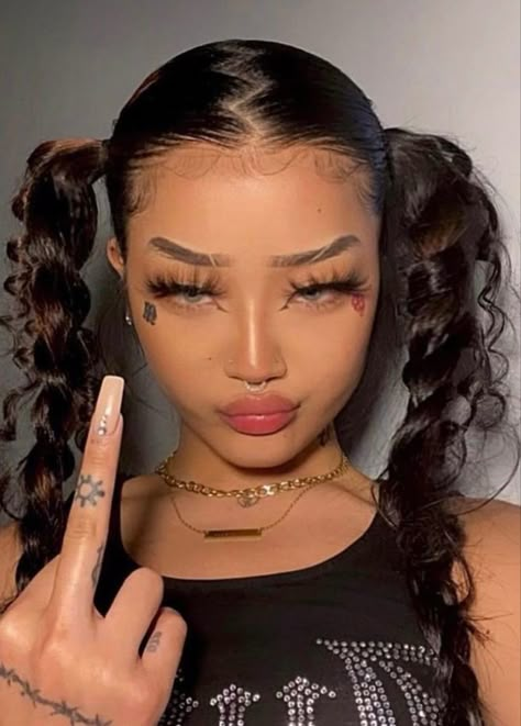 Face Tats, Face Tattoos For Women, Chi Hair Products, Stylist Tattoos, Face Tattoos, Facial Skin Care Routine, Girls Braids, Face Tattoo, Pretty Selfies