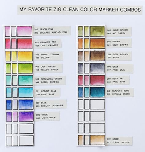 Zig Markers, Copic Combos, Marker Color, Brush Markers, Coloring Markers, Colour Inspiration, Crafts Cards, Color Charts, Peach Pink