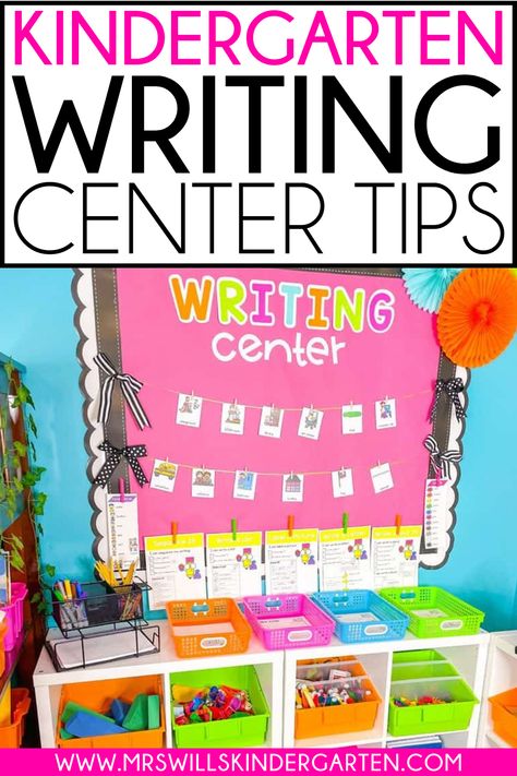 Looking for a kindergarten writing center set up that will work for you and your students? With these kindergarten writing center tips, you will be able to set up a functional center that aids students in their writing and helps them to write more independently. Kindergarten Writing Center Setup Ideas, Kindergarten Writing Center Setup, Kindergarten Writing Center Ideas, Writing Center Ideas, Kindergarten Writing Center, Classroom Writing Center, Writing Center Preschool, Kindergarten Stations, Pre-k Writing