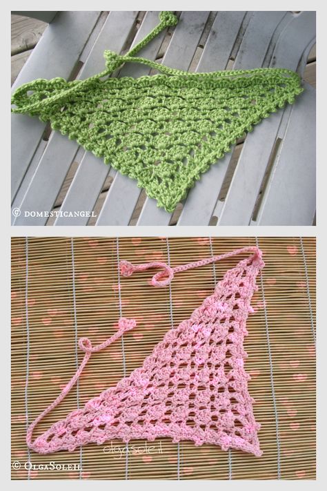 7 Kerchief Free Crochet Patterns - Page 2 of 2 Crochet Boho Head Scarf, Crochet Bandana Pattern Free, Cotton Yarn Projects, Kerchief Pattern, Crochet Kerchief, Accessories Crochet, Crochet Bandana, Crochet Teddy Bear Pattern, Crochet Hair Accessories