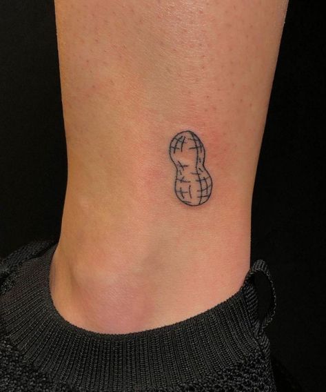 Peanut Plant Tattoo, Mr Peanut Tattoo, Cute Peanut Tattoo, Funny Patchwork Tattoos, Gummy Worm Tattoo, Tiny Tattoo Sleeve, Stand Tall Tattoo, Funny Little Tattoos, Funky Tattoo Ideas