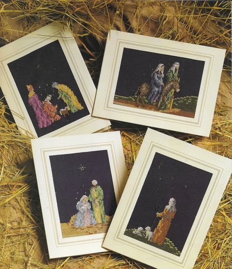 The Nativity Cross Stitch Patterns 4 Designs Pdf - Etsy Nativity Cross Stitch, Cross Stitch Vintage, We Three Kings, The Nativity, Under The Mistletoe, Three Kings, Holiday Books, Christmas Nativity, Christmas Vintage