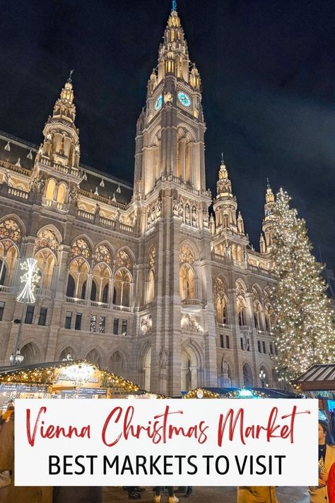 Looking for the best European Christmas Markets? The Vienna Christmas Market is a must-see this December. Explore famous locations like Rathausplatz and Stephensplatz, where you’ll find charming decorations, a beautiful Christmas tree, and the best souvenirs to buy. Our guide to Christmas Markets in Europe covers what to eat and drink and top things to do in this magical Austria destination. Vienna Austria Christmas Markets, Vienna Austria Christmas, Vienna Christmas Market, Paris Christmas Market, Austria Christmas, Best European Christmas Markets, European Christmas Markets, Day Trips From Vienna, Europe Christmas