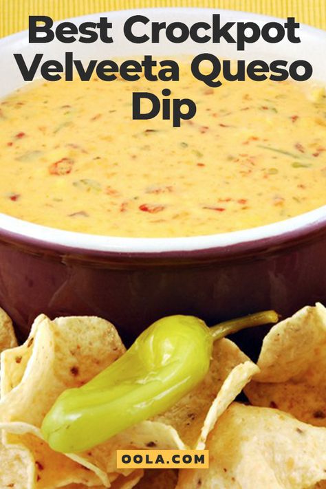 The Best Velveeta Queso Dip - Oola.com Chicken Nacho Dip Recipe, Chicken Nacho Dip, Queso Dip Velveeta, Nachos Dip Recipe, Recipes With Diced Tomatoes, Velveeta Queso, Nacho Dip, Sausage Dip, Queso Recipe