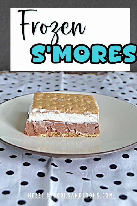 Frozen S'mores Frozen S'mores are the perfect way to enjoy your favorite treat in the summer when it's too hot to have a campfire! Made with graham crackers, chocolate pudding, whipped topping, and marshmallow creme, they are sure to be your new favorite summer dessert. Frozen Desserts Easy Summer, Heavenly Dessert Recipe, Frozen Smores, Graham Cracker Dessert, Rhubarb Cookies, Chocolate Pudding Desserts, Chocolate Cupcakes Filled, Whipped Cream Desserts, Campfire Smores