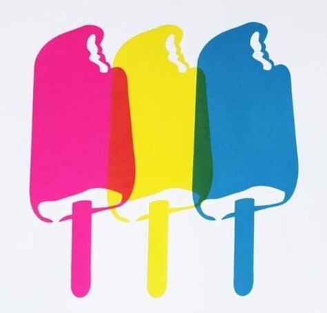 Ice Cream screen print Silk Screen Printing Design, Screen Printing Inspiration, Screen Printing Art, Things For Kids, Kids Graphics, Pot Crafts, Ice Lolly, Print Inspiration, Screenprinting