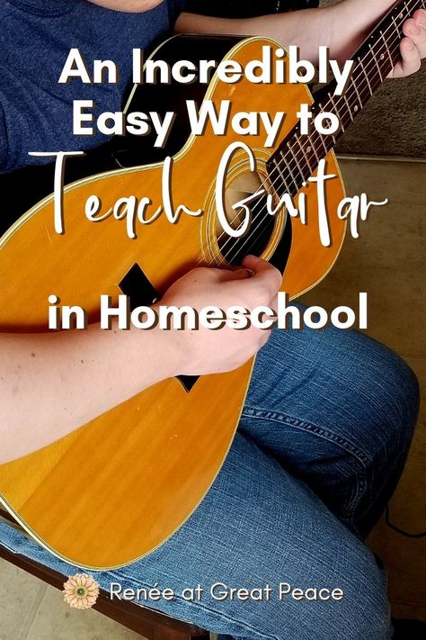 Homeschool Music Lessons, Homeschool Music Curriculum, Easy Guitar Songs For Beginners, Teaching Guitar, Fingerpicking Guitar, Homeschool Guide, Guitar Lessons For Kids, All About Spelling, Guitar Songs For Beginners