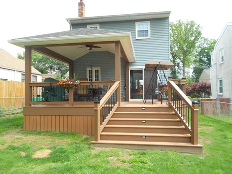 Curved Pergola, Deck Remodel, Patio Deck Designs, Covered Deck, Deck Designs Backyard, Deck Stairs, Deck With Pergola, Backyard Porch, Patio Roof