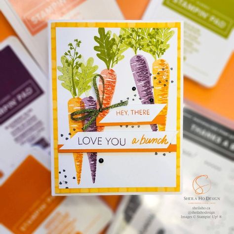 Thanks A Bunch Card, Su Thanks A Bunch Cards, Thanks A Bunch Stampin Up Cards, Stampin Up Thanks A Bunch, Carrot Cards, Card Making Tools, Card Sketches Templates, Easter Cards Handmade, Hand Made Greeting Cards