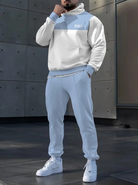 Hooded track suit – Page 19 – ASWEUI Blue Hoodie Outfit, Sport Style Outfits, Hoodie Outfit Men, Jogging Suits, Men's Fashion Casual, Galaxy Planets, Creative T Shirt Design, Mens Fashion Blazer, Pajama Outfits