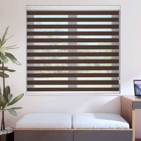 PRICES MAY VARY. 【⭐FEATURES】Miefeat Zebra Blinds are crafted from high-quality breathable fabrics, premium polyester that is waterproof, anti-static, and dust-proof. The blinds showcase a double-layer design, seamlessly alternating between transparent and solid fabrics. The manual adjustment of light density empowers you to bask in the sunlight while upholding indoor privacy. It's important to note that our zebra blinds filter light rather than completely blocking it. 【❤️EASY TO INSTALL&CLEAN】Mi Persiana Sheer Elegance, Almond Champagne, Zebra Curtains, Roll Up Curtains, Color Melon, Zebra Blinds, Kitchen Dinning, Home Catalogue, Vintage Soft