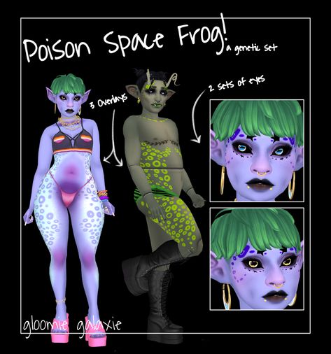 Sims 4 Alien, Space Frog, Dart Frogs, Sims 4 Tattoos, Poison Dart, Sims 4 Gameplay, Sims 4 Mods Clothes, Sims 4 Cas, Sims 4 Build