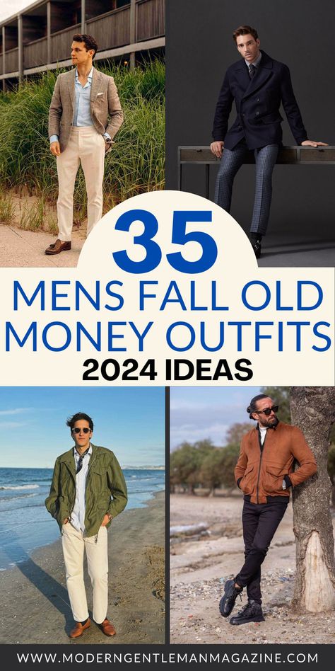 Embrace timeless elegance with old money fall outfits for men. Perfect for a refined and classic autumn wardrobe. #OldMoneyStyle #FallFashion #ClassicMenswear #TimelessElegance Fall Old Money Outfits, Fall Old Money, Fall Outfits For Men, Classy Style Outfits, Old Money Fall, Classy Fall Outfits, Old Money Outfits, First Date Outfits, Clever Tattoos