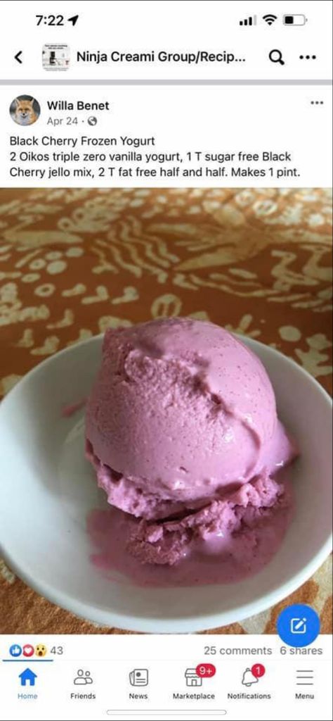 Ww Ninja Creami Ice Cream Recipes, Ninja Creami Macro Friendly, Clean Simple Eats Ninja Creami Recipes, Ninja Creami Cherry Sorbet, Ninja Creami Ww Ice Cream Recipes, Black Cherry Recipes, Black Cherry Jello, Ice Cream Maker Recipes Healthy, Sugar Free Sweets