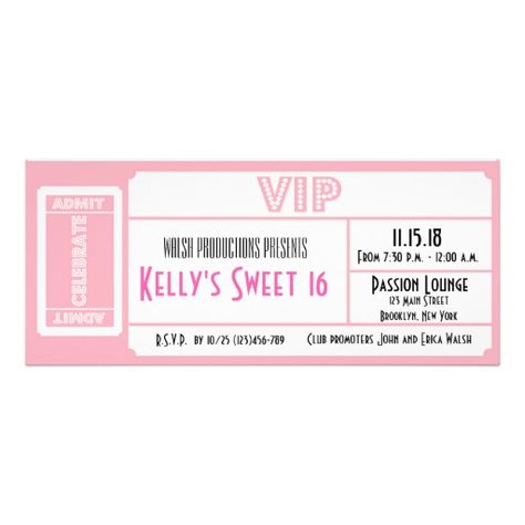 Sweet 16 Party Invitations Ideas, Club Party Invitation, Sweet 16 Invites, Sweet Sixteen Party Themes, Disney Sweet 16, Sweet 16 Party Invitations, 16 Invitations, 16th Birthday Invitations, Bday Invitations