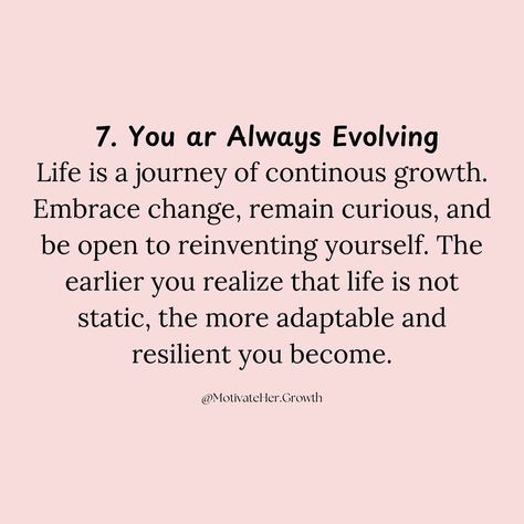 ✨ 7 Important Life Lessons I Wish I Knew Sooner: 1. Self-acceptance is the key to happiness. 🌸 2. Time is your most valuable resource. ⏳ 3. Failures are learning opportunities. 💡 4. Your mindset shapes your reality. 💭 5. Healthy relationships are fundamental. 🤝 6. Gratitude changes everything. 🙏 7. You are always evolving. 🌱 These lessons are the foundation for growth, strength, and empowerment. The sooner we embrace them, the more powerful and fulfilled we become. Keep learning, keep evolv... Gratitude Changes Everything, Always Evolving, The Key To Happiness, Keep Learning, Important Life Lessons, Key To Happiness, Embrace Change, I Wish I Knew, Life Is A Journey