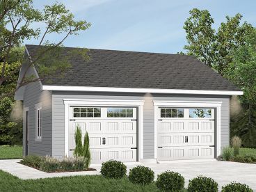 Two-Car Garage Plan, 028G-0023 House With 2 Car Garage, Diy Garage Plans, Garage Blueprints, Car Garage Plans, Detached Garage Designs, Prefab Garages, 2 Car Garage Plans, Garage Plans Detached, Plan Garage