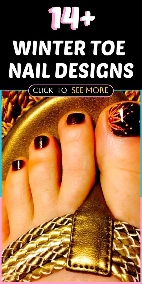 Enhance your winter style effortlessly with beautiful toe nail designs that add a festive touch to your look. Whether you're cozied up by the fireplace or embracing outdoor winter fun, these seasonal-inspired nail arts will keep your feet chic and cozy. Show off your winter pedicure confidently as you step out in style this season, making a fashionable statement all the way down to your toes. Elevate your outfit with these stunning designs that are perfect for any occasion during the colder mont Fall Pedicure Ideas Toes Toenails, Winter Pedicure Colors, Winter Toe Nail Designs, Fall Pedicure Designs, Toe Nail Designs For Fall, Fall Pedicures, Winter Pedicure, White Pedicure, Fall Pedicure