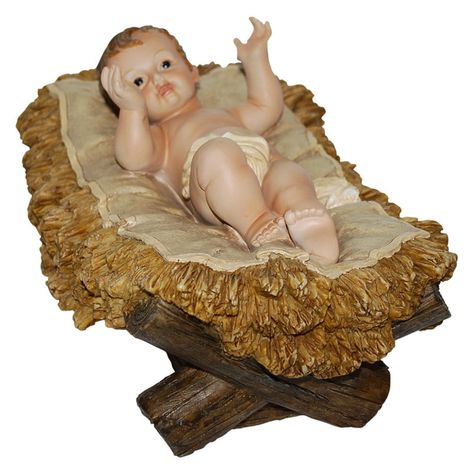 Manger Nativity, Baby Jesus Statue, Jesus In A Manger, Jesus Statue, Lawn Ornaments, Dark Wall, Garden Statue, Christmas Figurines, Christmas Nativity