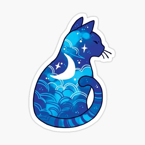 Moon Spirit, Sailor Moon Cat, Cat Spirit, Sky Pretty, Stickers Cool, Preppy Stickers, Moon Cat, Stickers Redbubble, Sticker Ideas