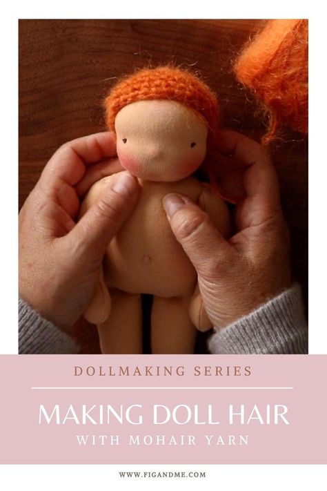 Waldorf Doll Hair Tutorial, Waldorf Doll Tutorial, How To Make Doll, Making Wigs, Hair Yarn, Handmade Animals, Angora Goat, Hansel And Gretel, Sock Dolls