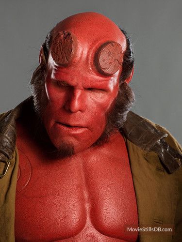 Hellboy II: The Golden Army promo shot of Ron Perlman Hellboy Ron Perlman, Hellboy Costume, Creatures Mythical, Hellboy 2004, Rick Baker, Hellboy Movie, Golden Army, Hellboy Art, Hell Boy