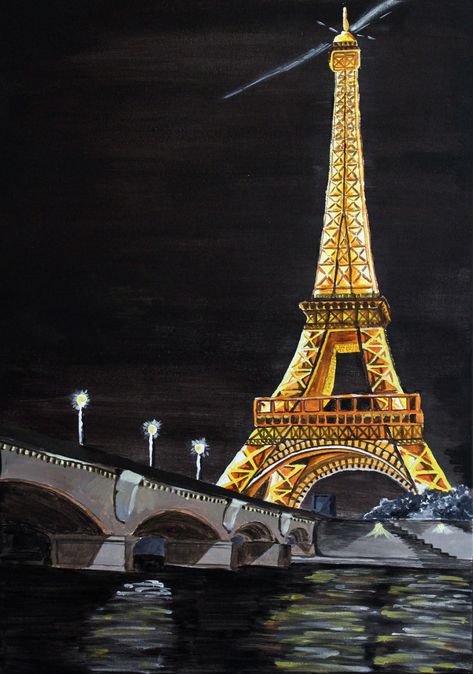 Paris Scenery Painting, Paris Painting Ideas, Eiffel Tower Painting Acrylic, Eiffel Tower Painting Easy, Paris Painting Acrylic, Mom Birthday Gift Ideas, Round Canvas Painting, Beginners Canvas Painting, Eiffel Tower Drawing