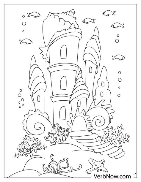 Castle15 Underwater Castle, Mermaid Castle, Underwater Drawing, Castle Coloring Page, Ocean Drawing, Castle Drawing, Mermaid Images, Dinosaur Coloring Pages, Pokemon Coloring Pages