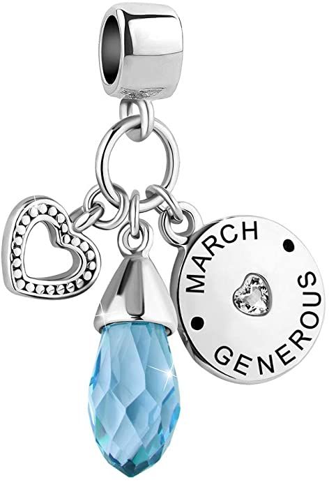 AmazonSmile: LovelyJewelry March Birthday Heart Love Simulated Birthstone Charms for Bracelets: Clothing, Shoes & Jewelry Pandora Birthstone Charms, Birthday Heart, Special Gifts For Mom, Pandora Necklace, Charms For Bracelets, December Birthday, Women's Bracelets, Best Gifts For Her, Cool Gifts For Women