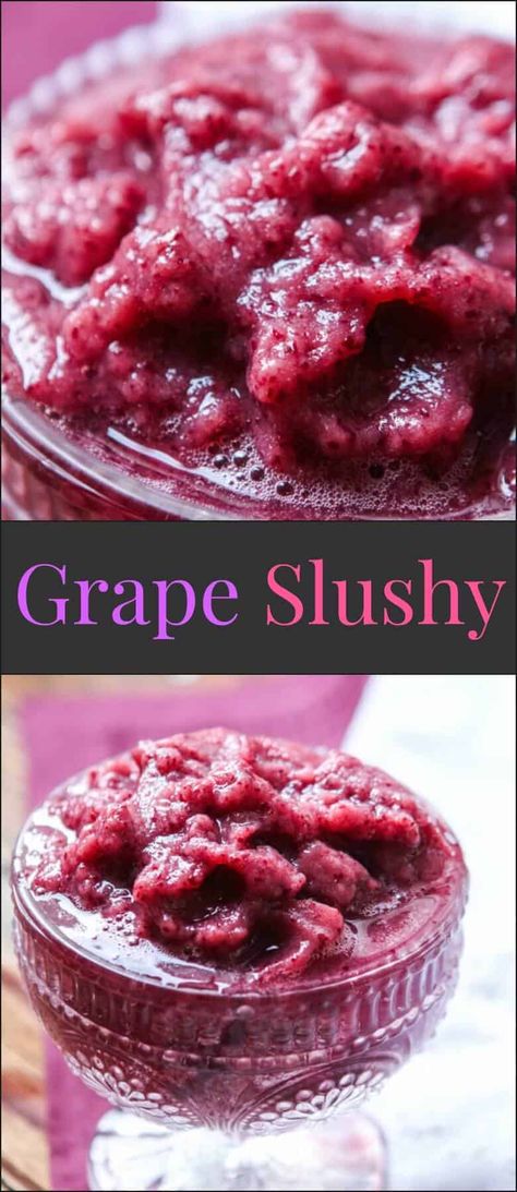 Grape Slushie, Wine Slushie Recipe, Slush Recipes, Frozen Drink Recipes, Frosty Recipe, Nutella Lover, Grape Flavor, Oh Sweet Basil, Slushie Recipe