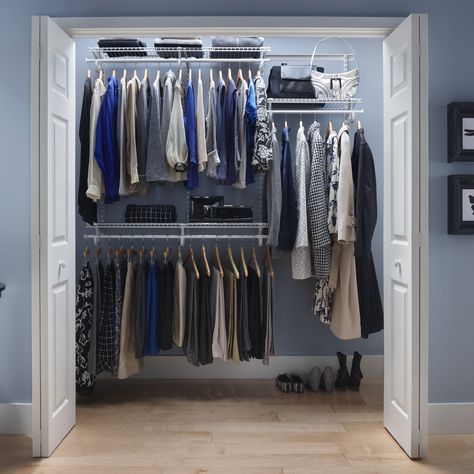 Wire Closet Organizers, Wire Closet Systems, Ideas De Closets, Ideas Armario, Closet Organizer Kits, Closet Maid, Organizar Closet, Closet Planning, Closet Kits