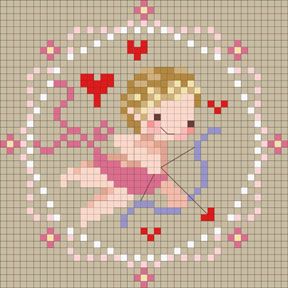 Kawaii Cross Stitch, Cross Stitch Angels, Cross Stitch Love, Pola Kristik, Cross Stitch Heart, Mini Cross Stitch, Cross Stitch Baby, Pixel Art Pattern, Free Cross Stitch