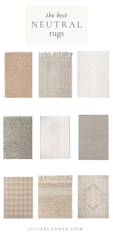 Rug Combinations, Rugs For Under Kitchen Table, Neutral Rugs Bedroom, Neutral Family Room, Neutral Rug Living Room, Family Room Rug, Neutral Dining Room, Julie Blanner, Dining Rug