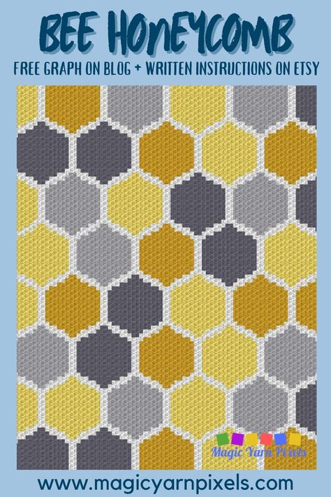 Get the Free Graph for this cute Bee Honeycomb Pattern. Modern graphs for c2c crochet, cross stitch & other crafts from Magic yarn Pixels. Honeycomb Pixel Art, C2c Graphgan Charts Free, C2c Graphgan, Honeycomb Blanket, Crochet Baby Blanket Tutorial, Crochet Cross Stitch, C2c Crochet Pattern Free, Crochet Graphs, Bee Honeycomb