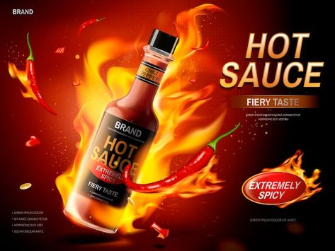 Sauce Photography, Chilly Sauce, Mexican Fast Food, Chili Pepper Sauce, Traditional Mexican Food, Dark Red Background, Label Packaging, Ayam Bakar, Spicy Soup