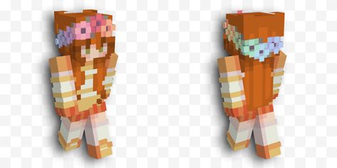 Ginger Minecraft Skin, Yellow Flower Crown, Mc Skin, Cute Ginger, Mc Skins, Skin Minecraft, Minecraft City, Minecraft Tips, Girl Rainbow