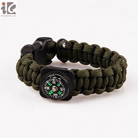 SLICKTRON TM 3PCS Survival Bracelet CompassFlintFire StarterWhistle Camping GearKit -- Want to know more, click on the image. Hiking Bracelet, Survival Bracelets Paracord, Camping Bracelet, Mens Leather Bracelet Urban Survival Gear Usa, Quick Release Paracord Bracelet, Flint Fire Starter, Knot Tying, Compass Bracelet, Fire Starter