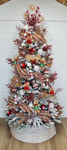 Gingerbread Men Ornaments, 5ft Christmas Tree, Gingerbread Trees, Men Ornaments, Cute Christmas Trees, Candy Cane Ornaments, Gingerbread Tree, Christmas Decor Trends, Christmas Tree Village