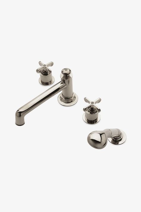 Bathtub Faucets | Classic, Transitional, Modern | Waterworks | Waterworks Unique Bathroom Faucets, Waterworks Bathroom, Bathtub Faucets, Bar Faucets, Metal Cross, Bar Styling, Tub Filler, Lavatory Faucet, Metal Mirror